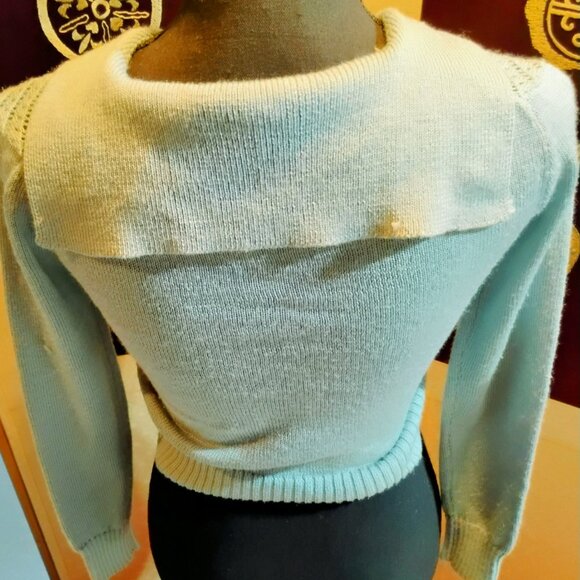 Chego vintage cropped 1970s sweater with large collar size small - Picture 4 of 7